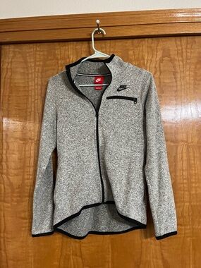 Nike Gray Heather Zip Pullover with Black Accents
